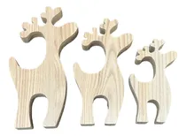 Comprar Adorno Renos Navideños Adornos Madera Navidad Set X 3 