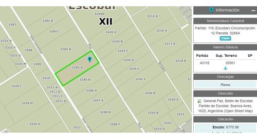 Venta Lote Campo 3,5ha Belen De Escobar Financia