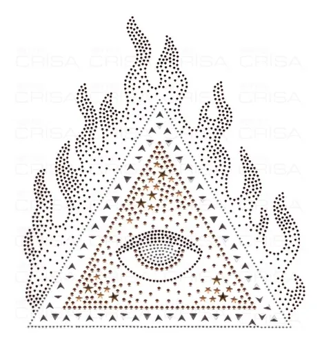 Plancha Strass Tacha Termoadhesiva Ojo Masónico Hotfix X 1u.