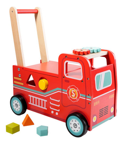 Baby Push Cart Learning, Tema De Camión De Bomberos, Sentado