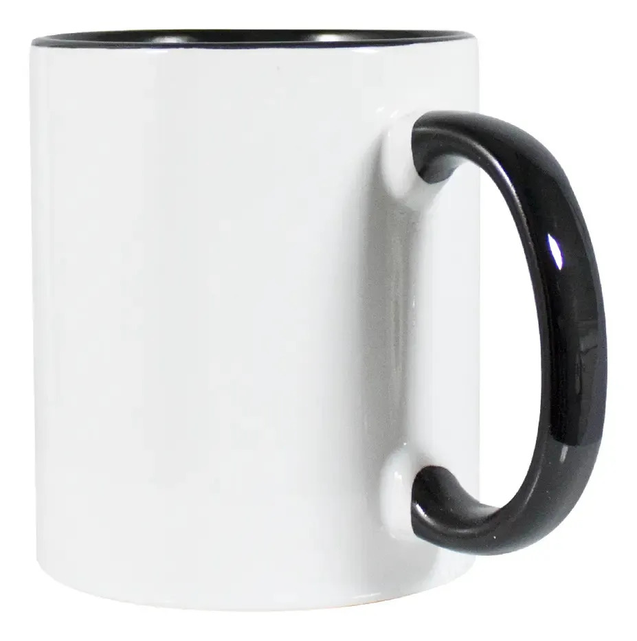 Taza Para Sublimar 11 Oz 12 Piezas Blue Heat Negro Color Interno Y Asa