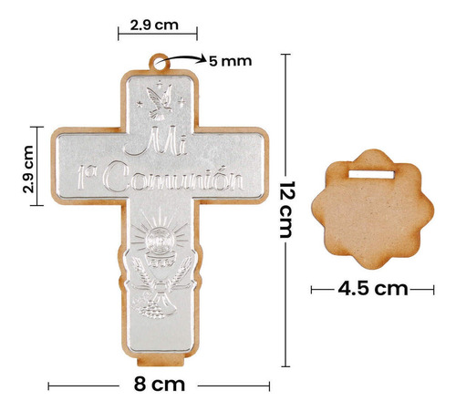 Mylin Cruz Primera Comunión Repujado 12x8cm 1pz