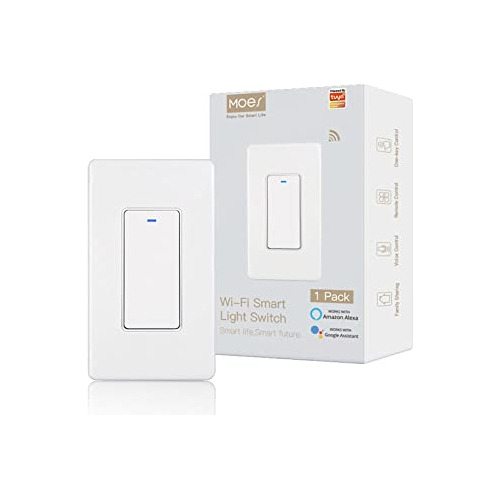 Moes Wifi Smart Light Switch,single 3pbwk