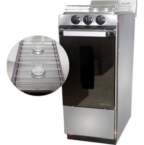 Cocina 2 Hornallas Brogas 1130 Acero Inox Gas Envasado