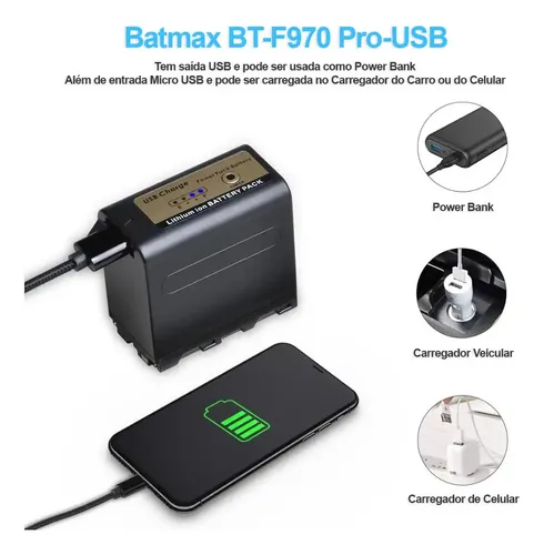 Monitor Feelworld F6 Plus V2 6' 4k + Bateria Np-f970 Pro-usb