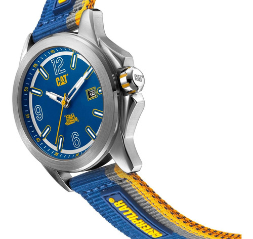 Reloj Caterpillar Hombre Análogo Yu14166632 Original Color de la correa Azul Color del bisel Plateado Color del fondo Azul
