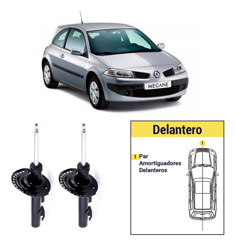 Par Amortiguadores Delanteros Renault Megane Ii 2002/2010