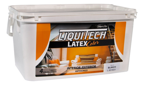 Latex Al Agua Color Interiorexterior Antihongos Liquitech 4l Acabado Mate Color Gris cemento