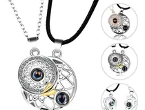 Comprar Collar Sol Y Luna Parejas Proyección Te Amo 100 Idiomas