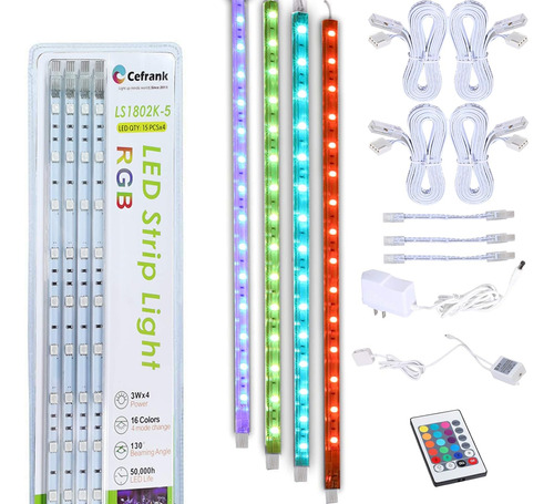 Kit De Barra De Luz Led Rgb Enlazable De 4 X 16 Pulgadas (15