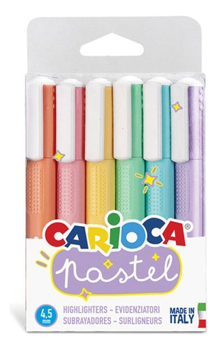 Resaltadores Carioca Pastel X6