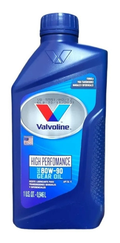 Aceite Valvoline 80w90. Para Caja Sincrónica.