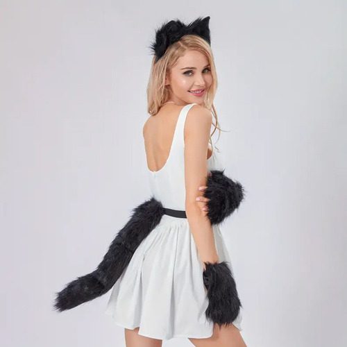 Conjunto De Orejas Y Colas De Gato Para Usar Sombreros