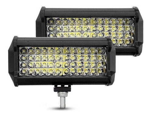 Imagen 1 de 6 de 2 Faros 48 Led Alta/baja Estrobo C/base 12/80v Auto Moto 4x4