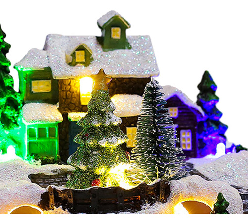 Escena De Nieve De La Casa De Pueblo De Navidad Para La