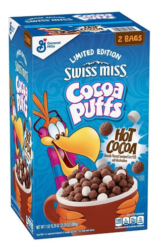 Cereal Cocoa Puffs Swiss Miss Edición Limitada 2 Bolsas