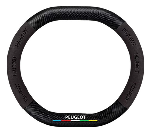 T Peugeot Ellipses Fibra De Carbono Cubre Volante Marrón