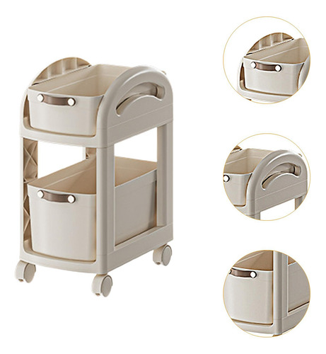 Carro Rodante Con Ruedas, Carrito Organizador, Cesta 2 Capas