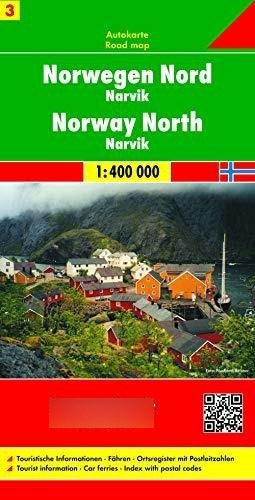 Noruega Norte, Narvik, Mapa De Carreteras. Escala 1:400.000.