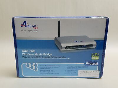 New Airlink101 Awmb100 802.11g Wireless Music Bridge 54m Ttz