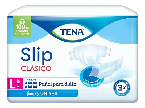 Pañal Para Adulto Tena Slip Clásico Talla L Paquete 21 Und