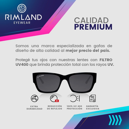 Imagen 5 de 8 de Anteojos De Sol Lentes De Sol Mujer Rimland Rush Negro