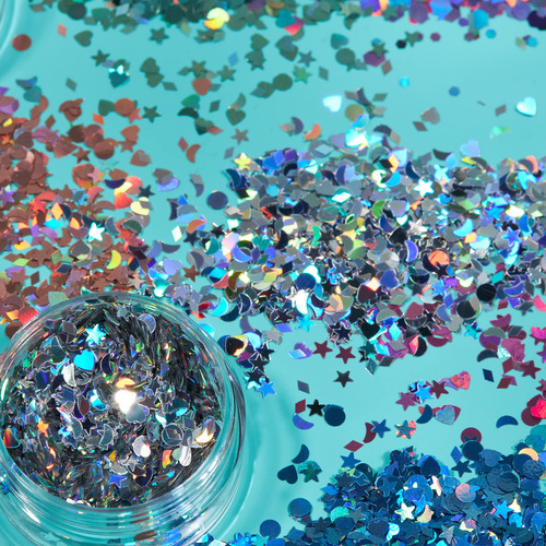 Moon Glitter Shapes Holographic 100% Purpurina Cosmética Par