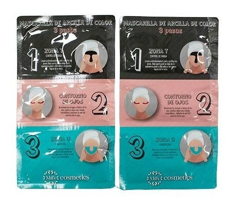 Mascarilla 3 Pasos Arcilla De Color Rostro Ojeras Hidratacio