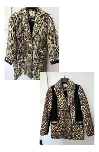 2 Hermosos Tapados Blazers! Animal Print Tallas 40 Hermosos