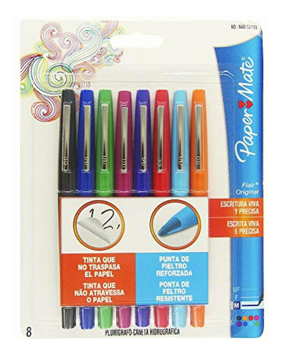 Paper Mate Boligrafos Flair Mediano Tj X 8 Surtido