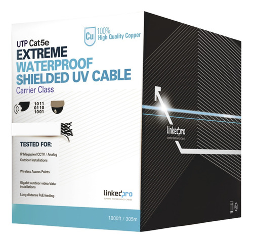 Bobina De Cable De 305 M, Cat5e, Para Intemperie, Sin Blinda