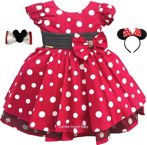 Vestido da minnie cheap vermelho 1 aninho
