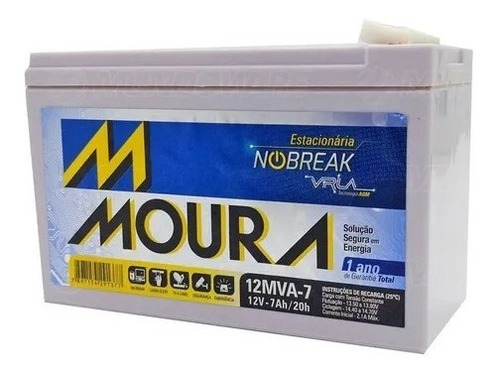 Imagem 3 de 5 de Moura Estacionária 12v/7ah Distribuidor Oficial Da Moura Mva