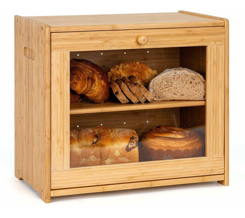 Goodpick Large Double Layer Bread Box Large Bread Storage Bi