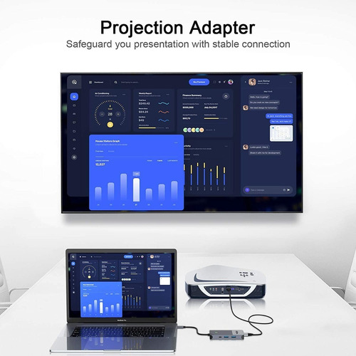 Imagen 7 de 9 de Adaptador Usb-c - 3 Port Usb + Hdmi + Sd + Msd + Pd - Pc/mac