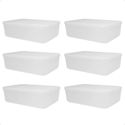 Set X6 Canastos Organizadores Con Tapa Cajas Moderna 26x18x8