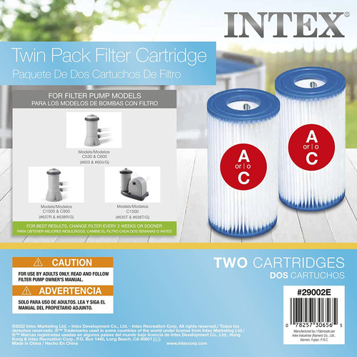 Cartucho De Filtro De Tipo A Intex Para Piscinas, Paquete Do