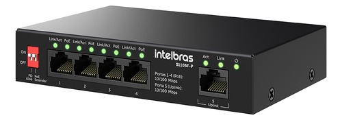 Switch Nao Gerenciavel Poe 5 Portas 100mbps S1105f-p