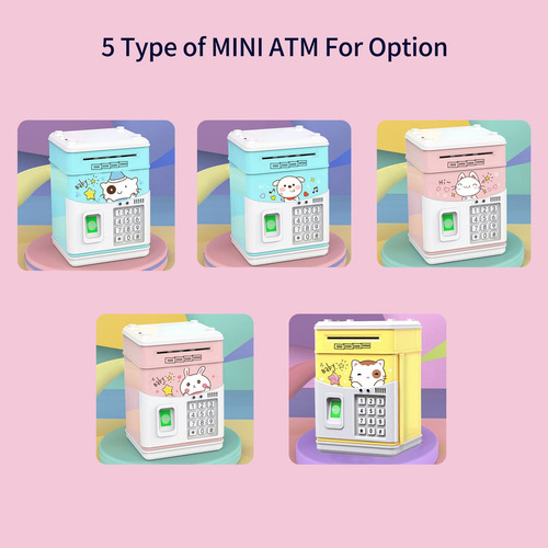 Cofrinho Eletrônico Mini Atm Saving Pink Type-4