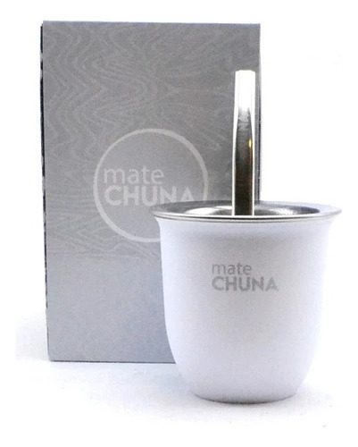 Mate Chuna Acero Inoxidable Termico Blanco