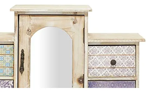 Deco 79 Joyero Rectangular De Madera, 18 X 6 X 16, Marrón Cl