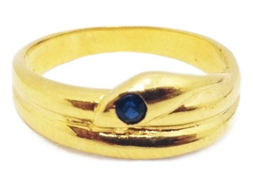 Anillo De Mujer Oro 18k Laminado Con Piedra Rubi Agua Marina