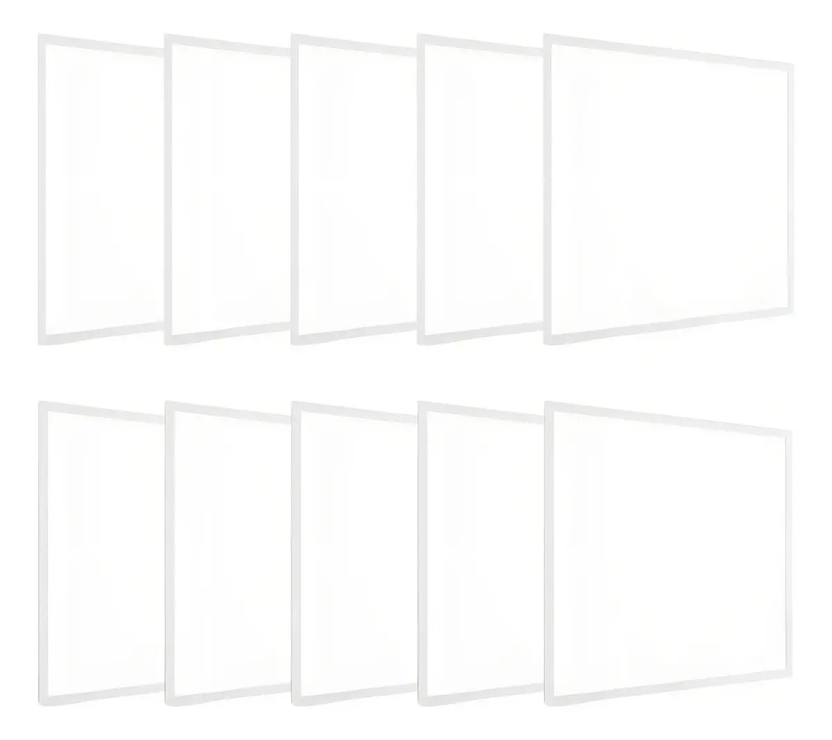 Kit 10 Painel Led Quadrado Embutir 48w 60x60 - Estrutura Branco-frio 6500k