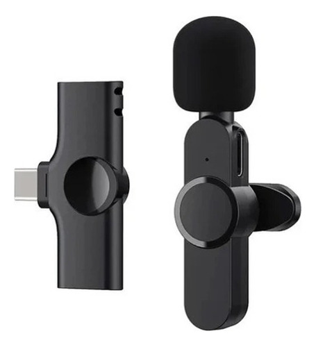 Micrófono Inalámbrico Bluetooth Receptor Usb C Color Negro