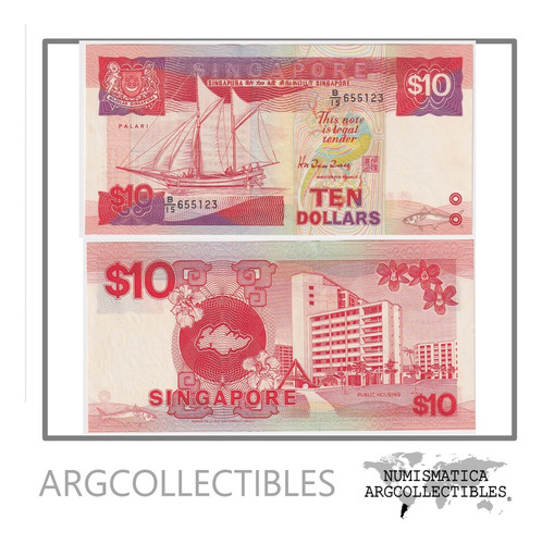 Singapur Billete 10 Dolares 1988 P-20 Unc