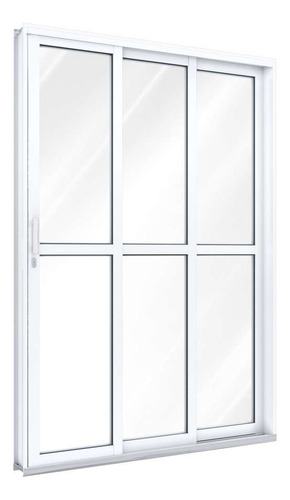 Porta De Correr Aço 213x200x13cm 3fls Esq Riobras Pronta