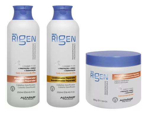 Kit Alfaparf Real Rigen Repair Shamp + Cond E Masc Reparador