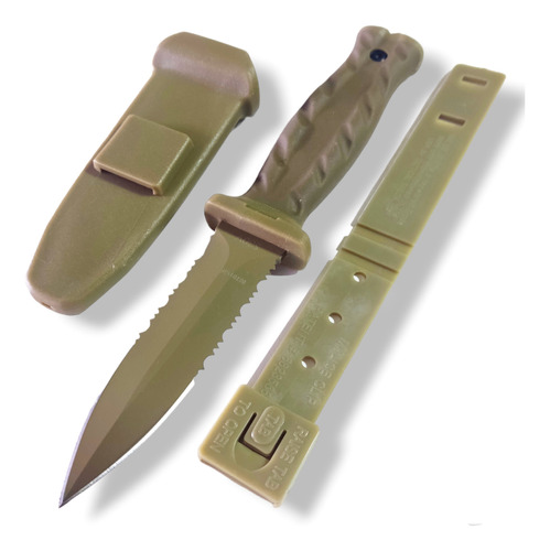 Cuchillo Daga Tac Force Tactica Desert Brown Funda Rígida 