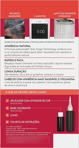 Shampoo Grecin Color Preto H-55 Cobertura Total Do Grisalho