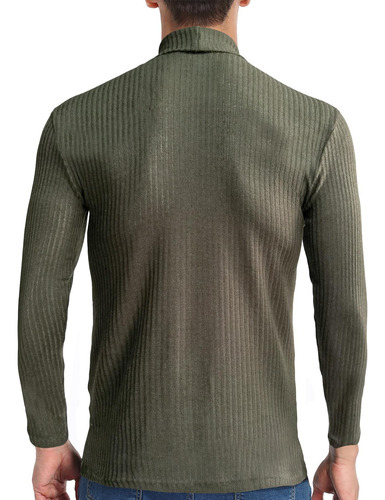 Jersey De Punto Acanalado Liso Para Hombre Con Cuello Alto B